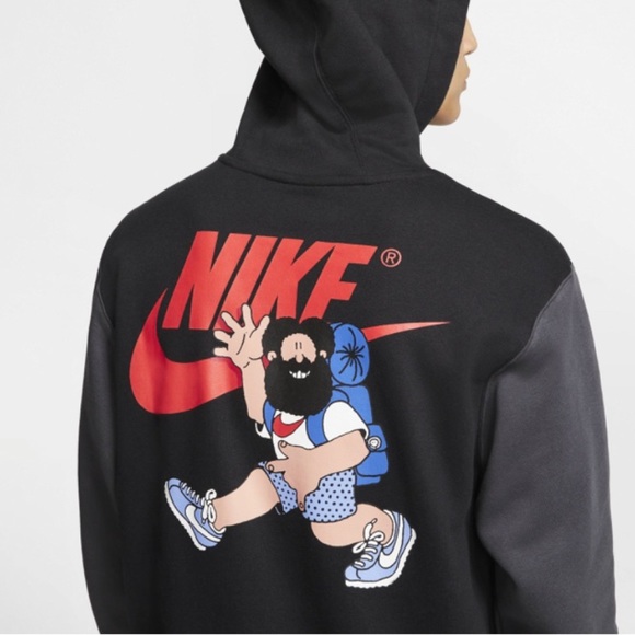 Nike Other - Nike HIKE NIKE CAVEMAN HOODY HIKER HOODIE Black Grey Gorpcore Size Large rare
